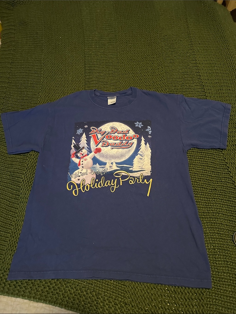 Voodoo Daddy Holiday Party Graphic Tee - Navy Blue